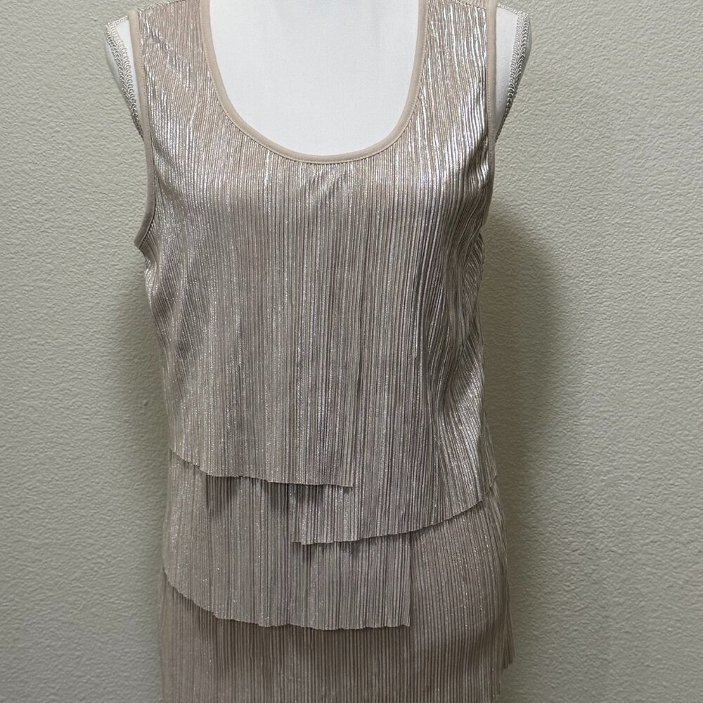 Style & Co gold shimmer ribbed tank top, layers, medium